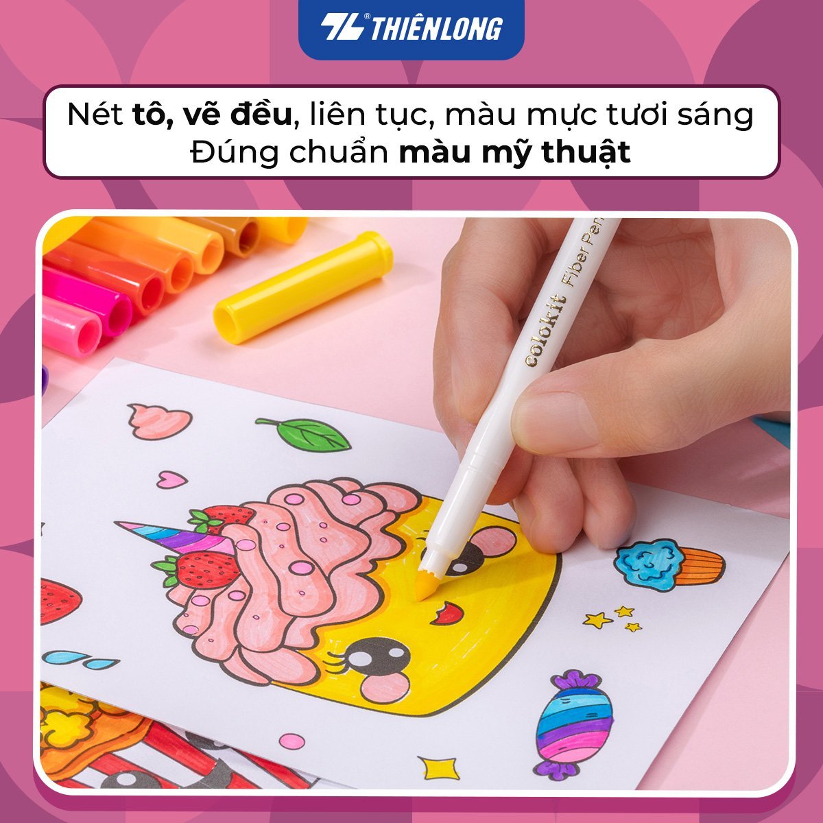 Bút lông màu Fiber Pen Thiên Long Colokit FP-C03 20 màu ngòi chóp