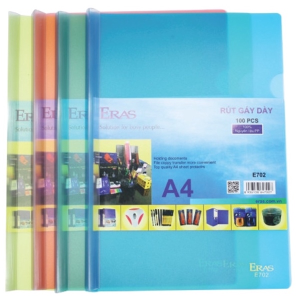 Bìa cây rút gáy A4 dày Eras E702 gáy 1.5cm (10/250)
