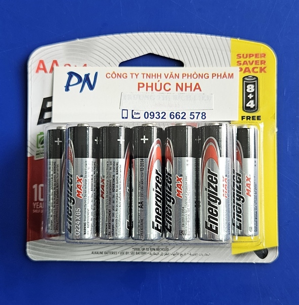 Pin Energizer Max AA 2A E91 BP8+4 (10)