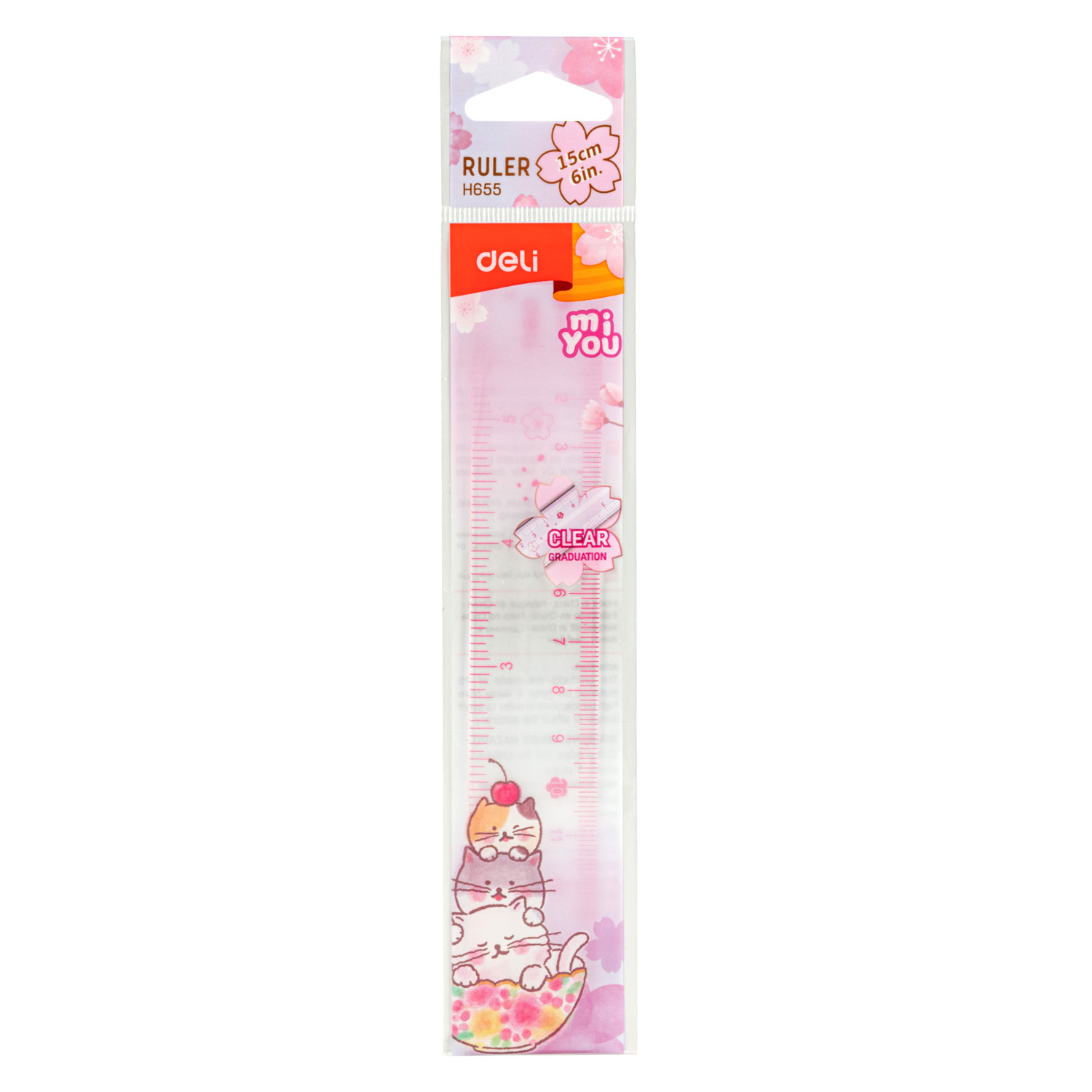 Thước kẻ 15cm Deli H655 Miyou (60)