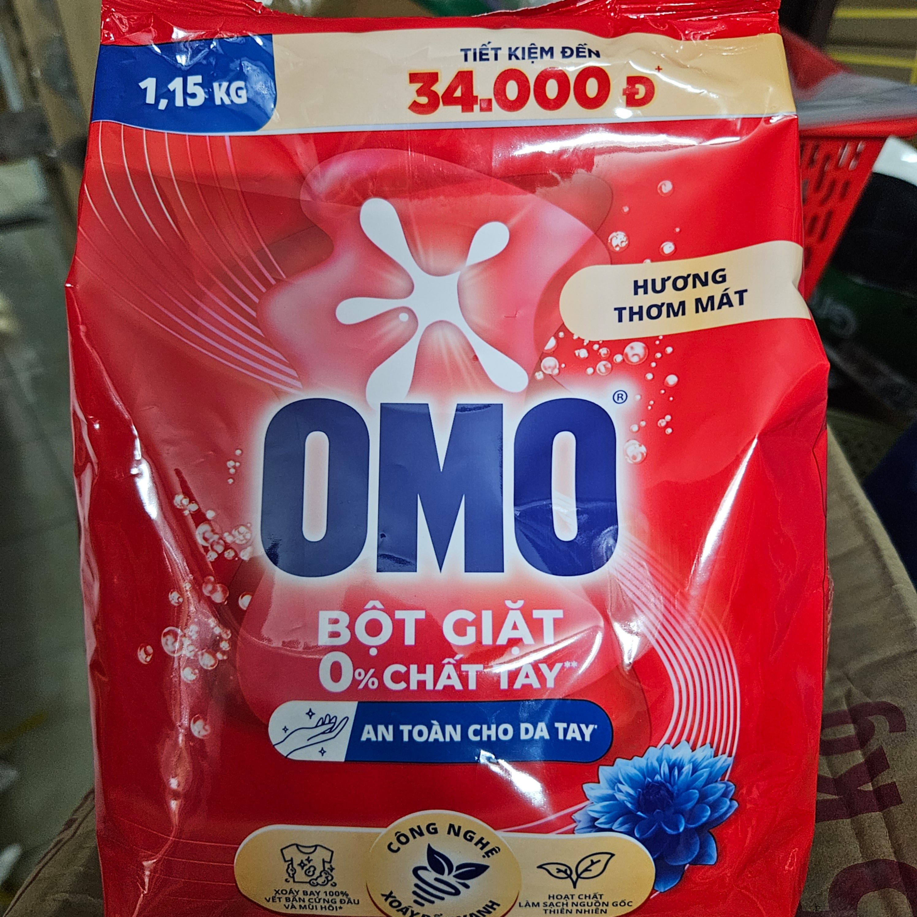 Bột giặt OMO công nghệ xanh 1.15kg (12 túi / thùng)
