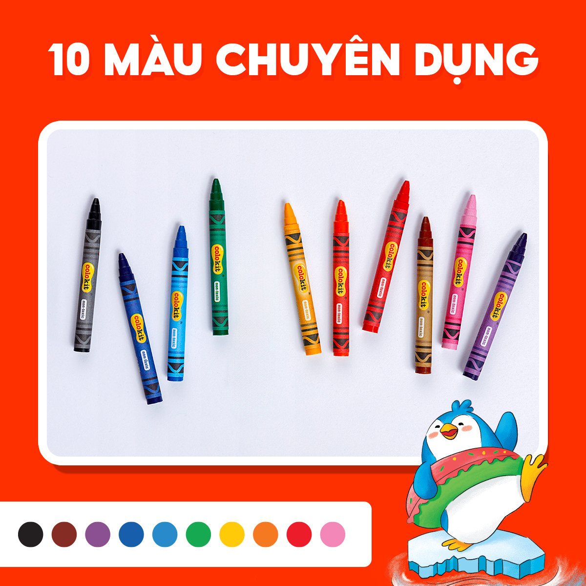 Sáp màu Thiên Long CR-C015 10 màu (10/300)