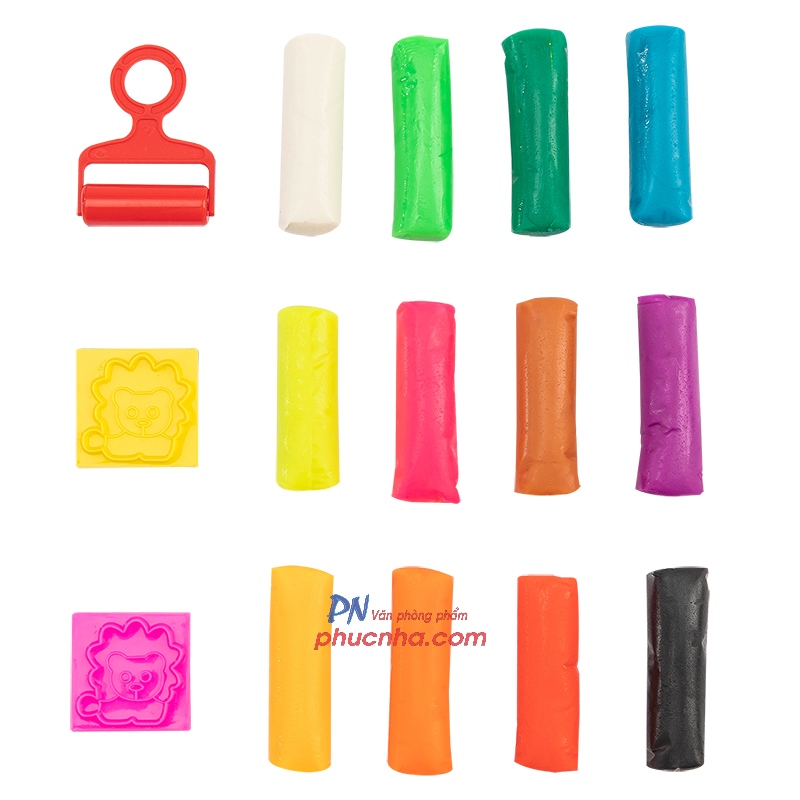 Đất sáp nặn Deli 7022/Y005 12 màu + 3 khuôn
