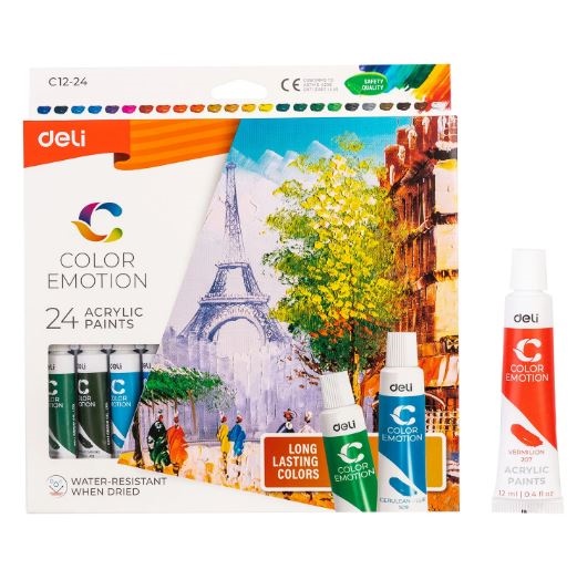 Màu nước acrylic dạng tuýp Deli C12 12ml