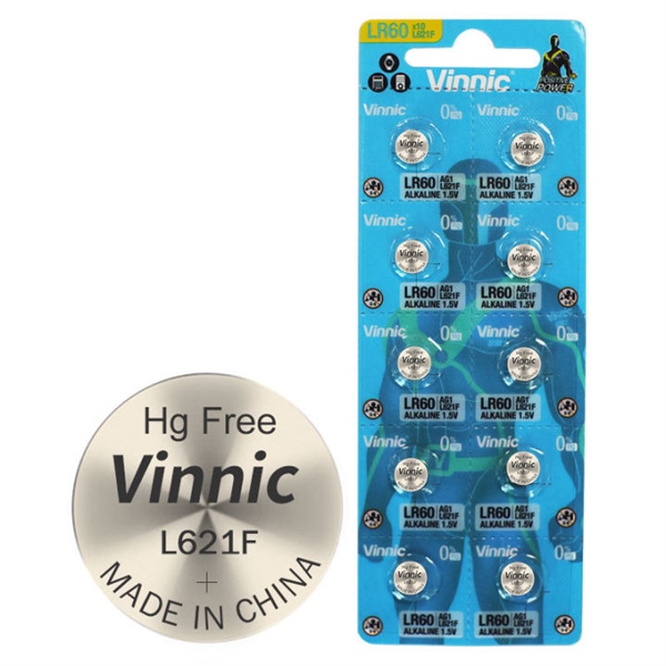 Pin AG1, LR60, L621F Vinnic 1.5V (10)