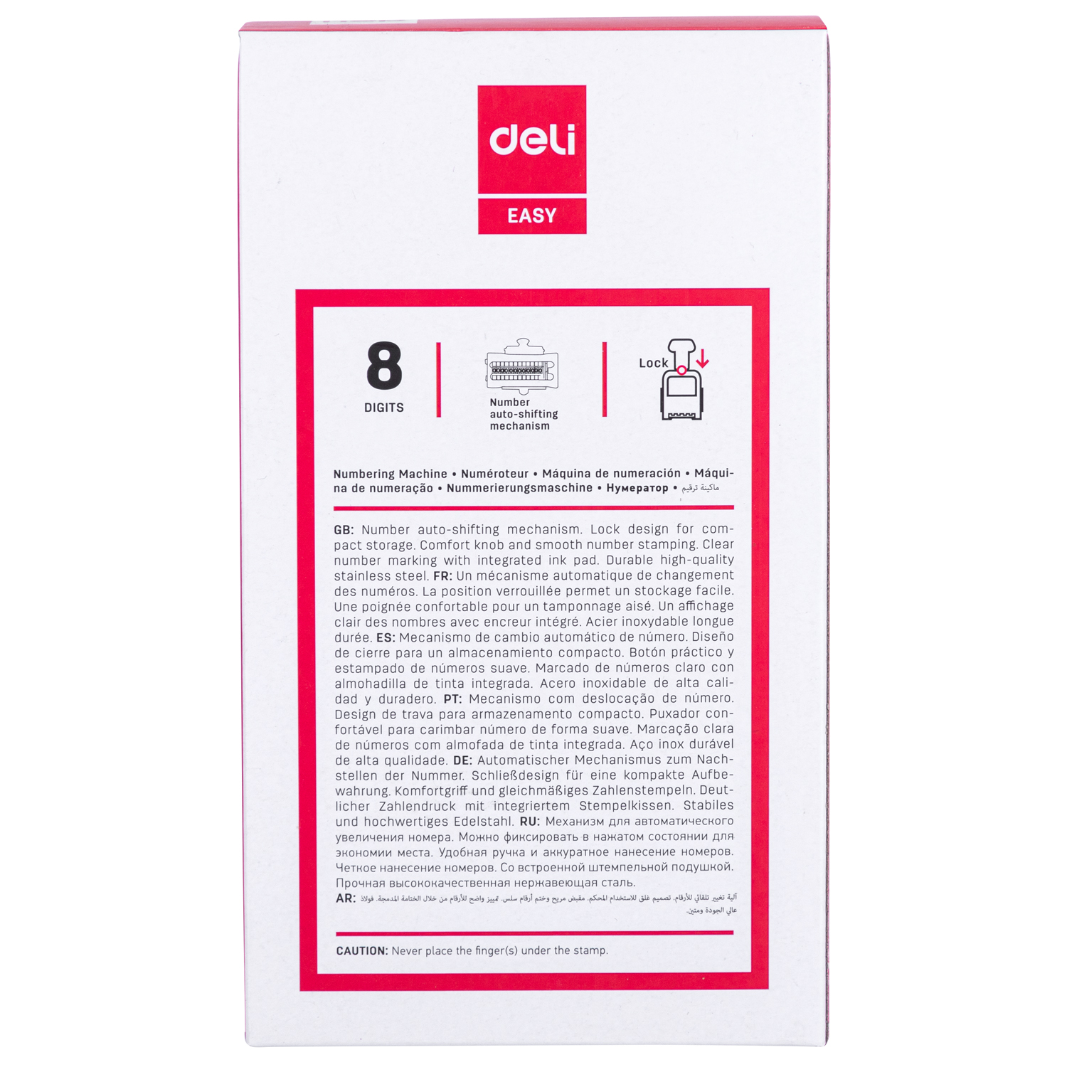 Dấu số nhảy tự động 8 số cao 5mm Deli 7508