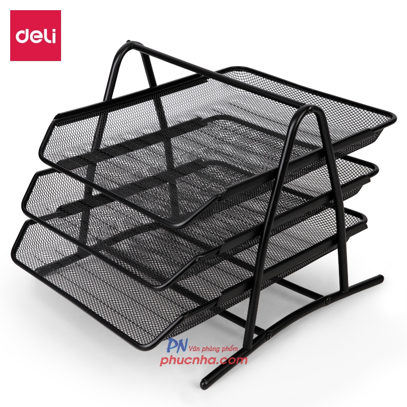 Kệ hồ sơ 3 tầng lưới sắt A4 Deli 9181