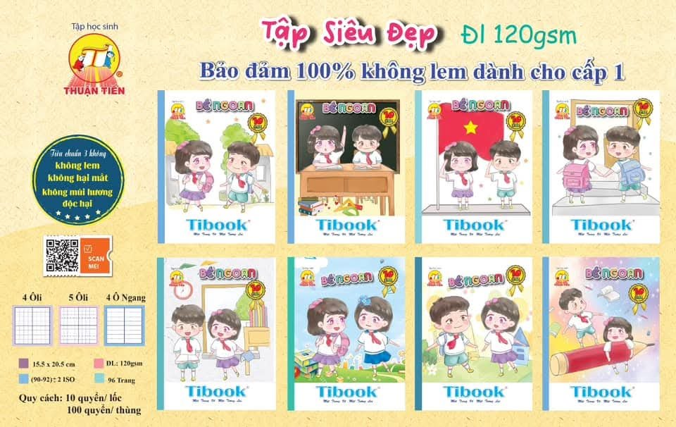 Tập HS Thuận Tiến Bé Ngoan 96tr 120gsm 4 ô ly (5/100)