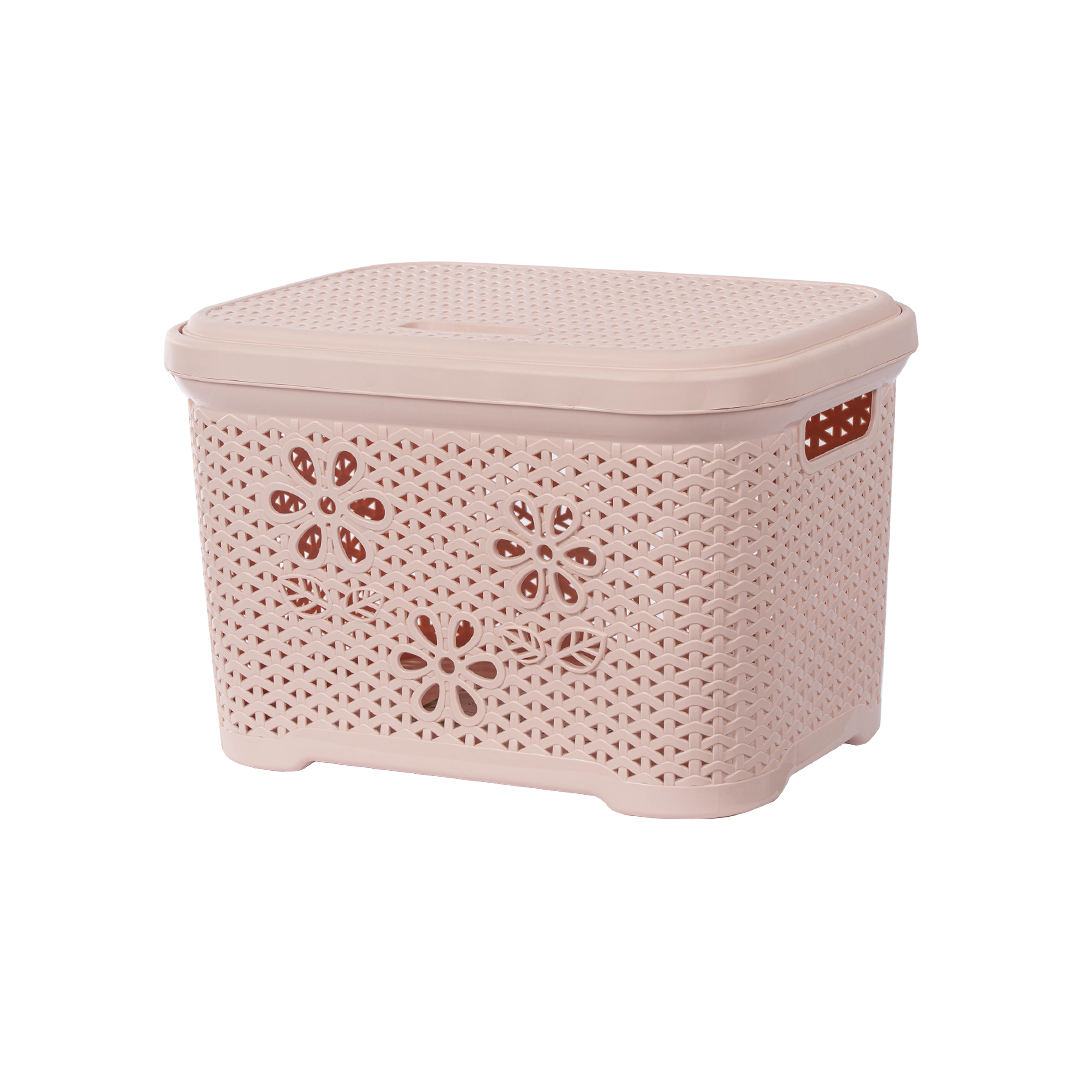 Giỏ nắp hoa Việt Nhật 5158 (45x33x29cm) - giỏ nhựa, sọt nhựa có nắp