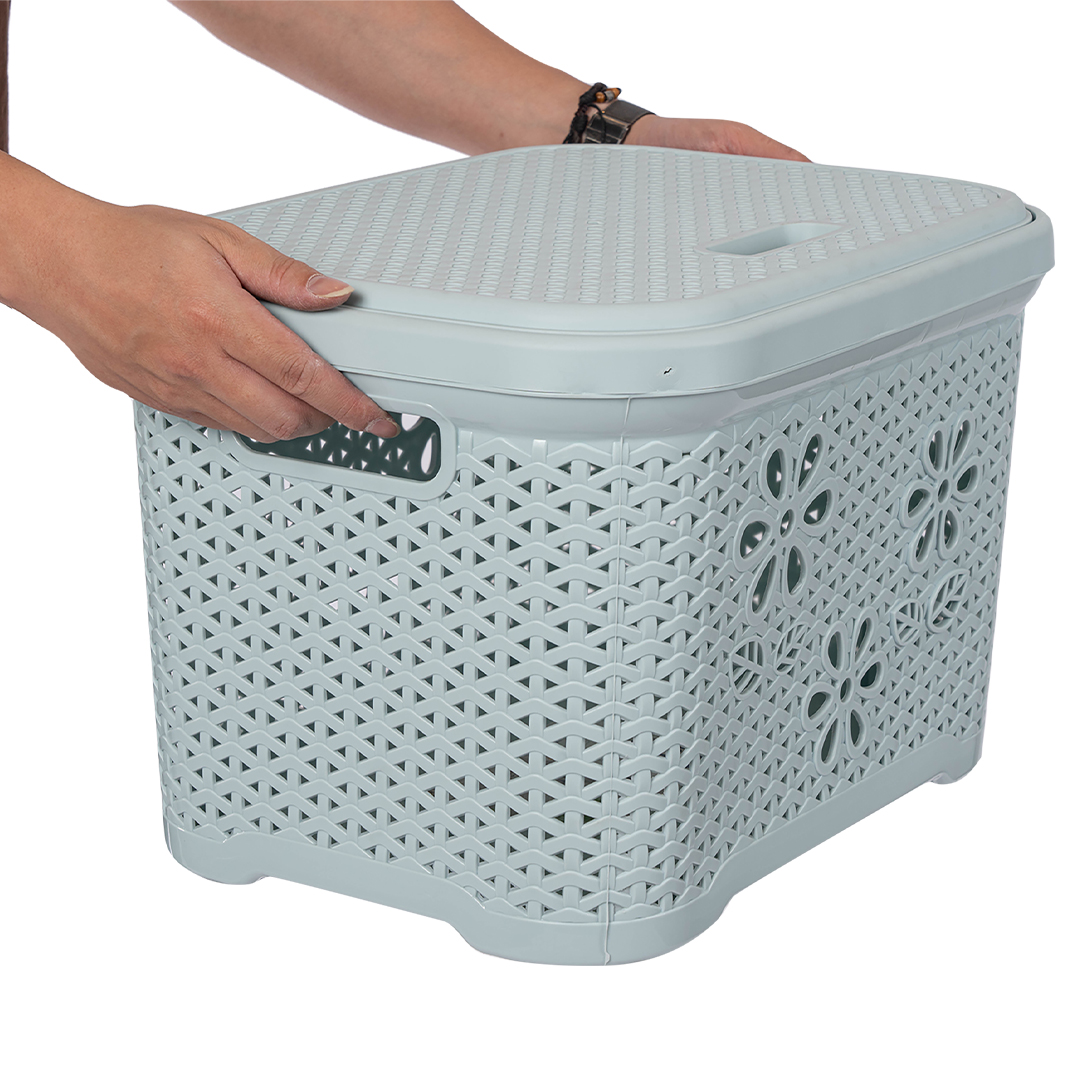 Giỏ nắp hoa Việt Nhật 5158 (45x33x29cm) - giỏ nhựa, sọt nhựa có nắp
