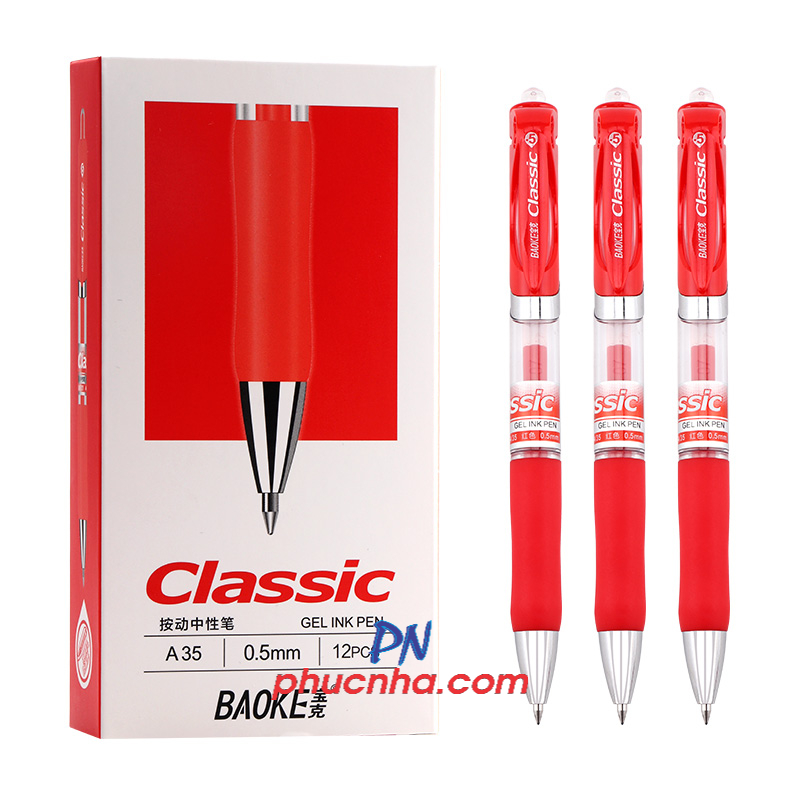 Bút gel bấm Baoke A35 classic 0.5mm (12)
