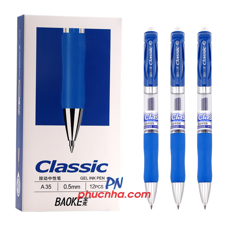 Bút gel bấm Baoke A35 classic 0.5mm (12)