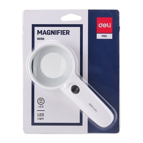 Kính lúp Deli 9098 60mm có đèn