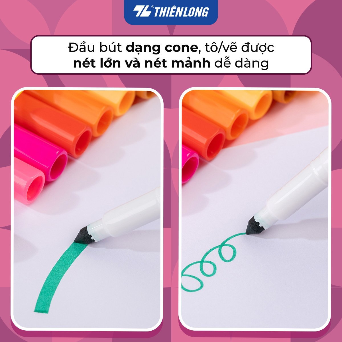 Bút lông màu Fiber Pen Thiên Long Colokit FP-C03 20 màu ngòi chóp