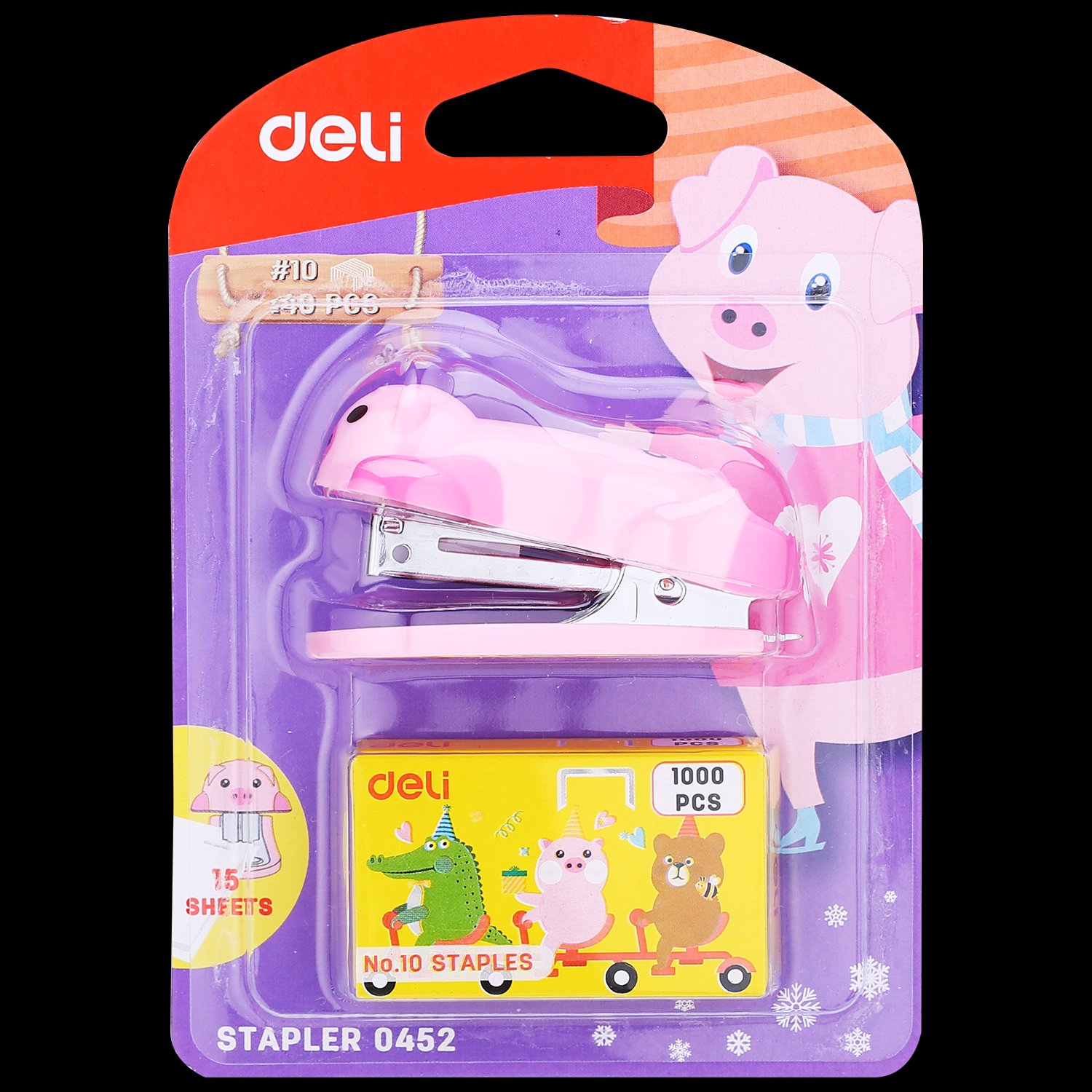 Bấm kim Deli 0452 mini + ghim bấm no.10