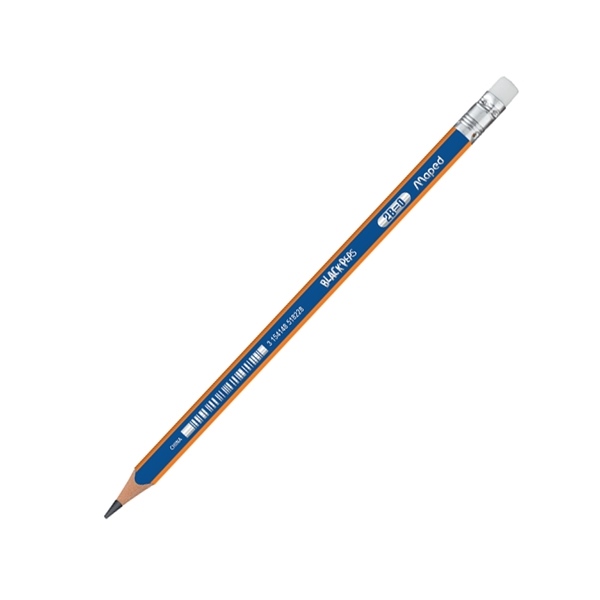 Bút chì Maped 851822 2B không gỗ, đầu gôm (12/144)