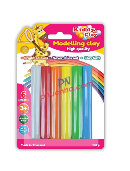 Đất sáp nặn Kiddy clay ST-100-6 6 màu 100g