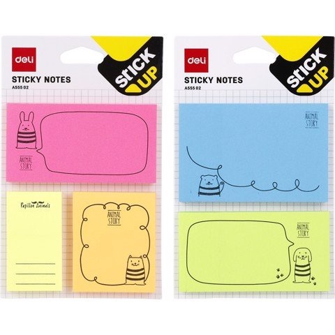 Giấy notes học sinh 2 hình Deli A555 02 (24)