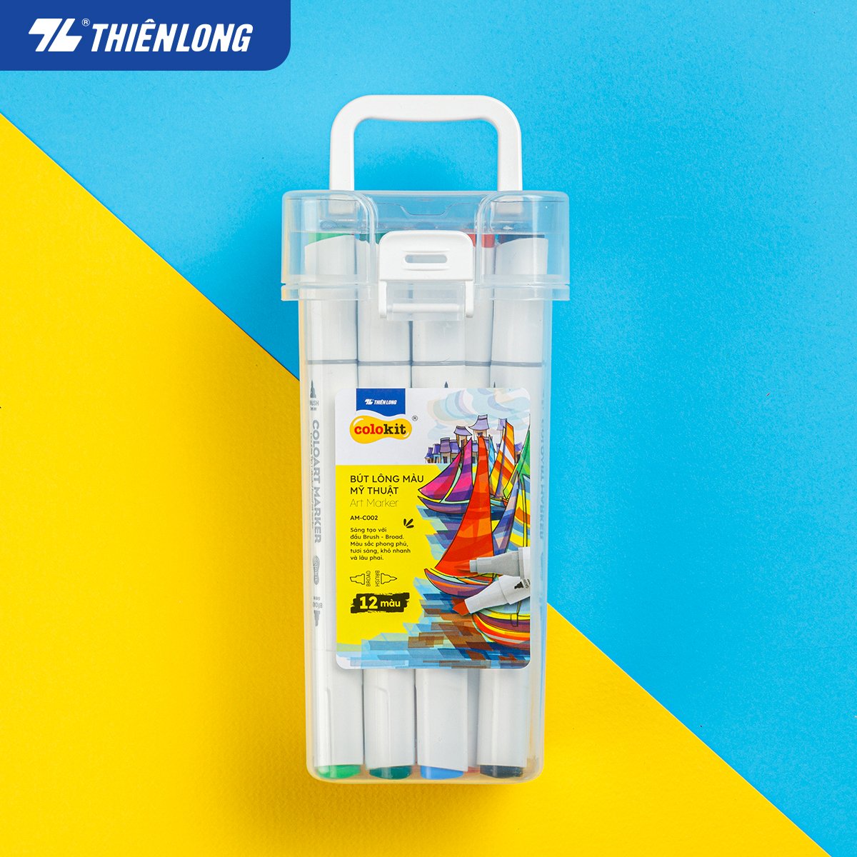 Bút lông màu mỹ thuật (lông dầu) Thiên Long Colokit AM-C002 art marker acrylic 2 đầu