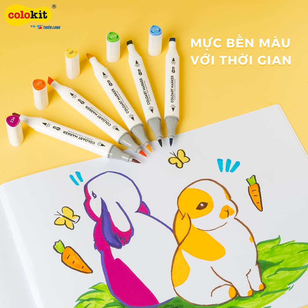 Bút lông màu mỹ thuật (lông dầu) Thiên Long Colokit AM-C002 art marker acrylic 2 đầu