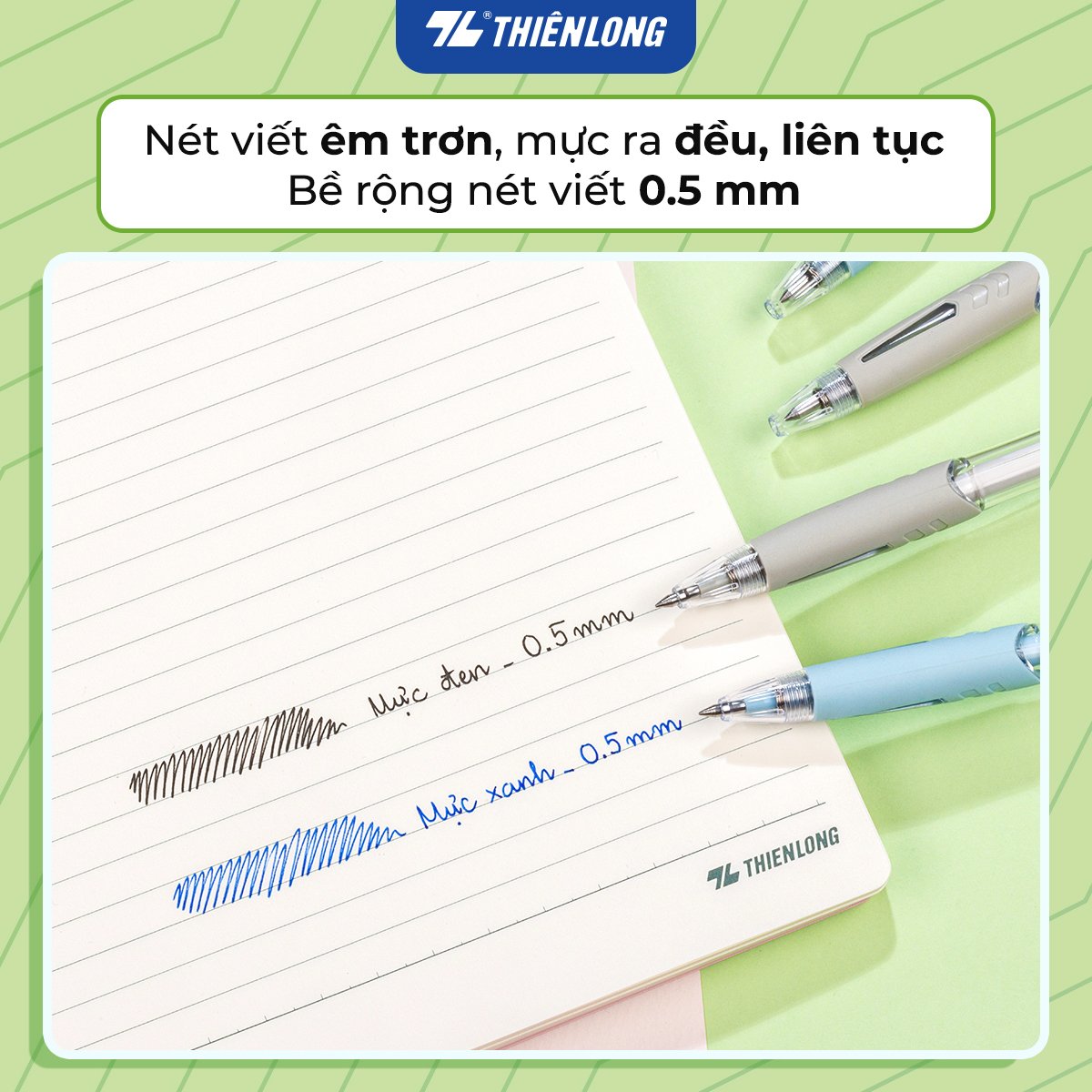 Bút gel bấm Thiên Long Gel-129 Minimalist 0.5mm (10)