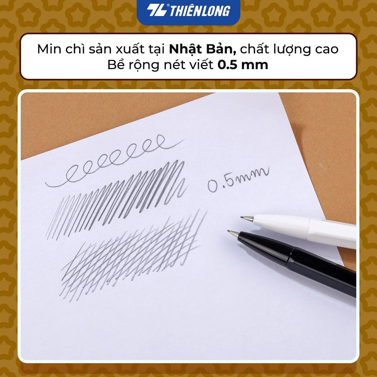 Bút chì bấm Thiên Long PC-037/HS HOSHI 0.5mm, thân lục giác (10) - Bút chì kim PC037