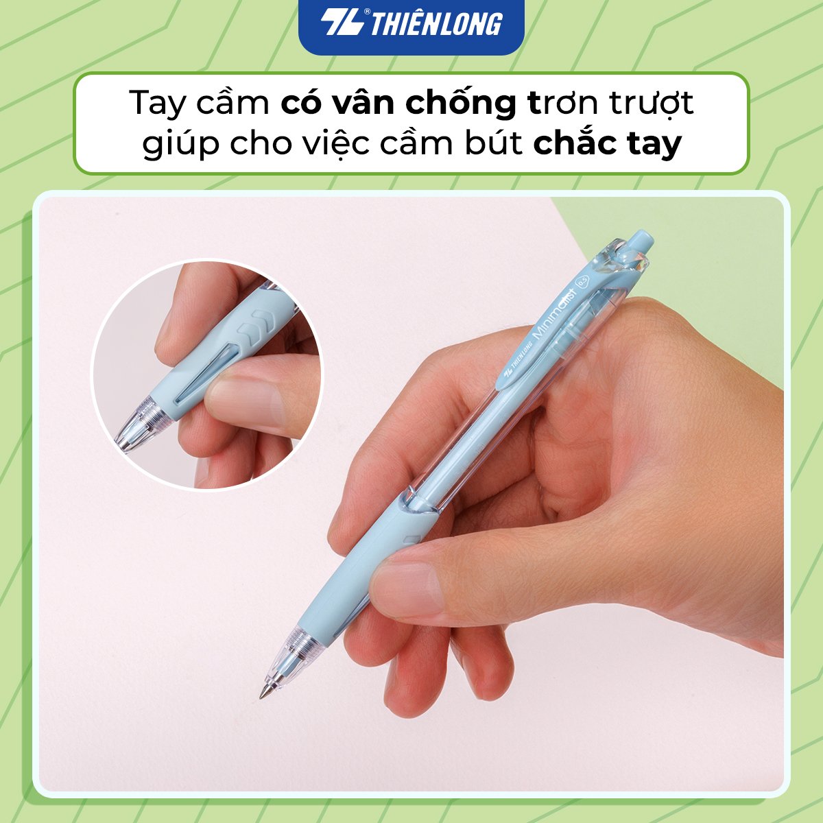 Bút gel bấm Thiên Long Gel-129 Minimalist 0.5mm (10)