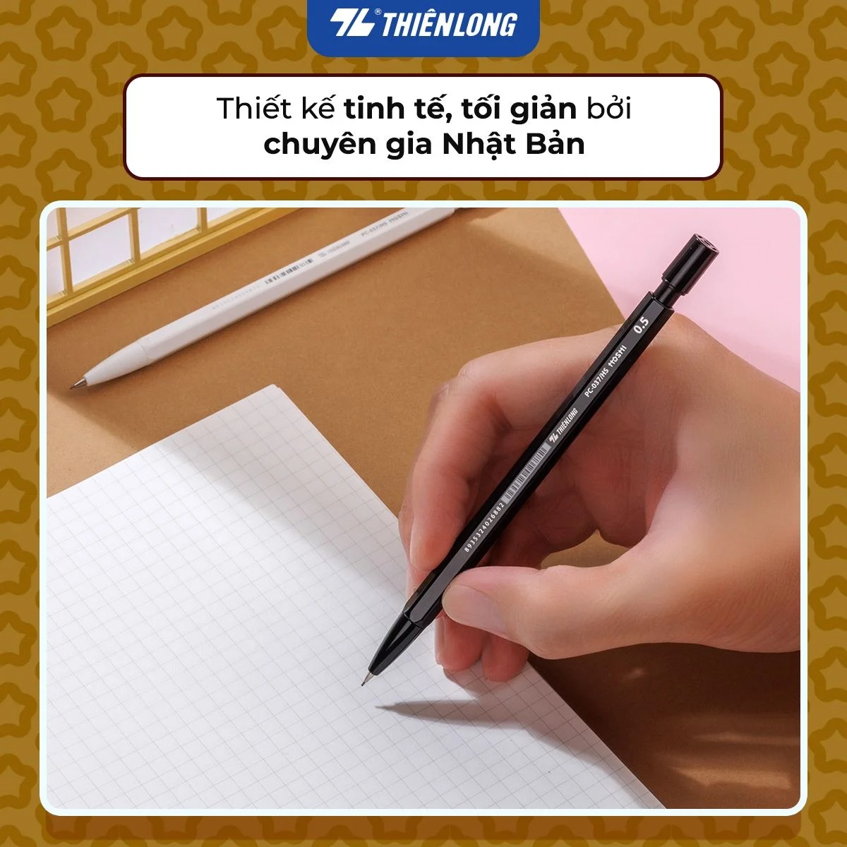 Bút chì bấm Thiên Long PC-037/HS HOSHI 0.5mm, thân lục giác (10) - Bút chì kim PC037