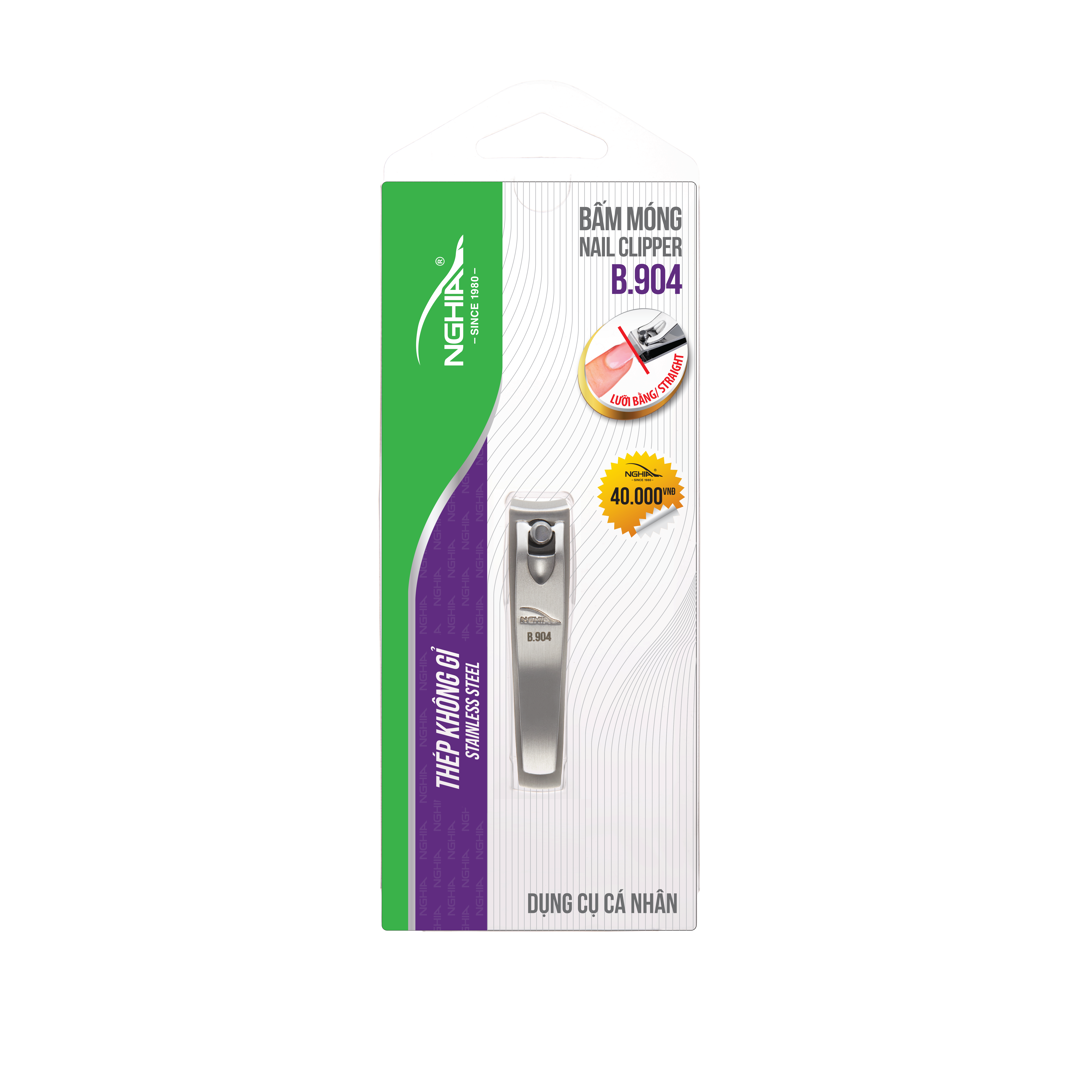 Bấm móng tay Kềm Nghĩa B.904 thép không gỉ lưỡi cong loại nhỏ (10)