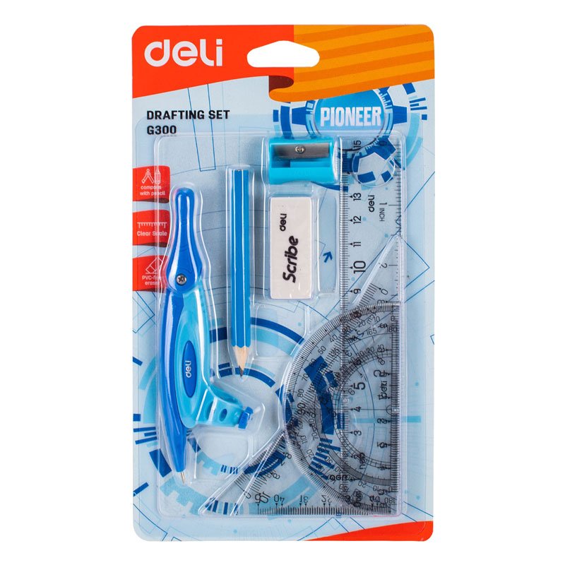 Bộ dụng cụ HS 8 món vỉ giấy Deli G30001