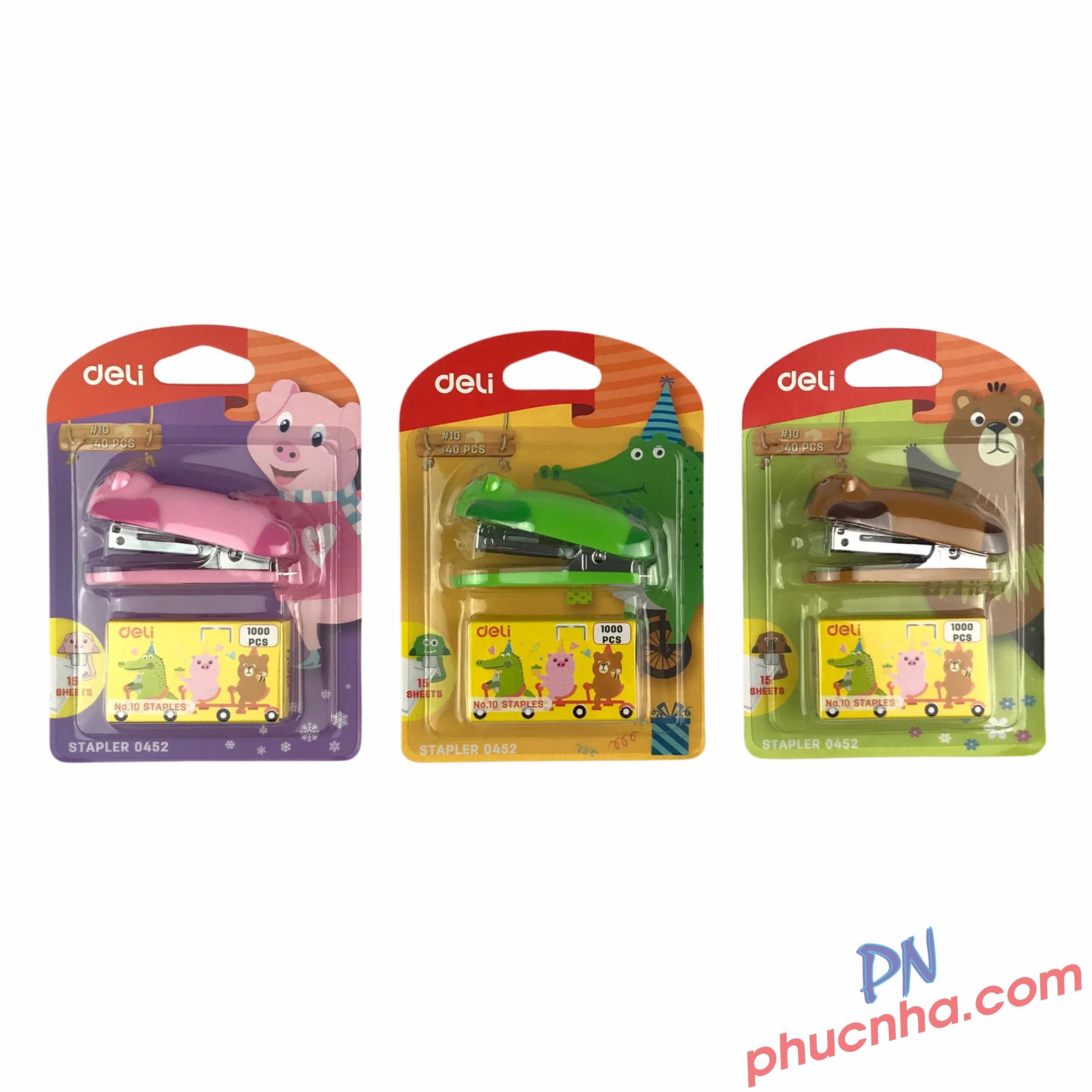 Bấm kim Deli 0452 mini + ghim bấm no.10