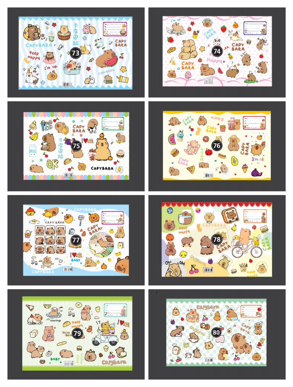 Bìa bao tập học sinh A5 bìa kiếng có lồng giấy in hình cute LV (10 tờ/ mẫu/ xấp) - Giấy bao tập, kính bao tập