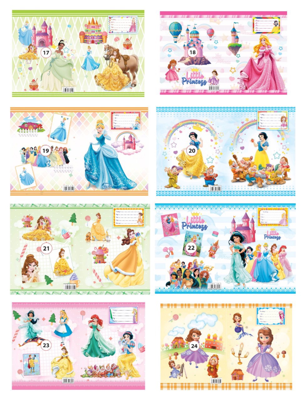 Bìa bao tập học sinh A5 bìa kiếng có lồng giấy in hình cute LV (10 tờ/ mẫu/ xấp) - Giấy bao tập, kính bao tập