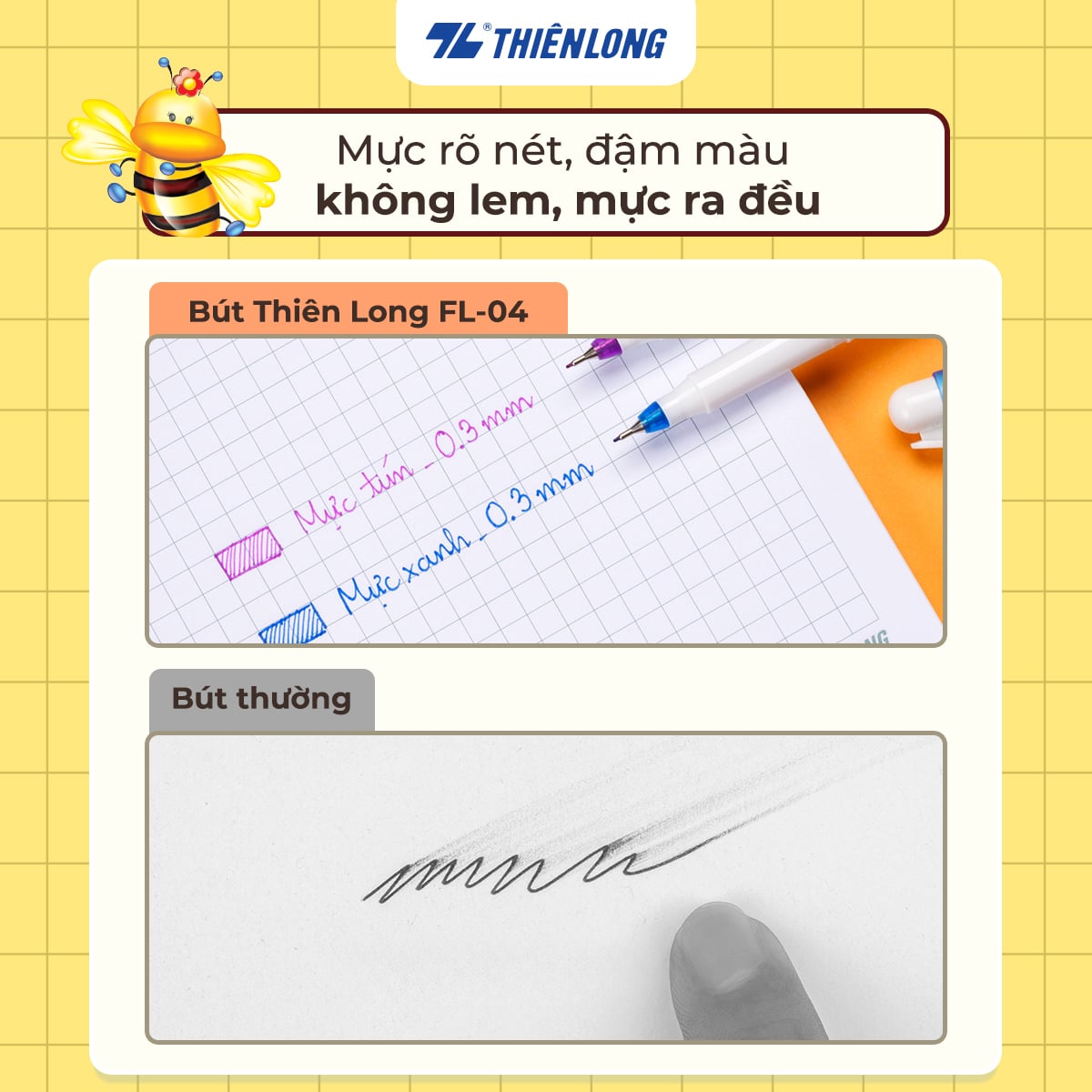 Bút lông kim Thiên Long FL-04 beebee 0.3mm (10/600)