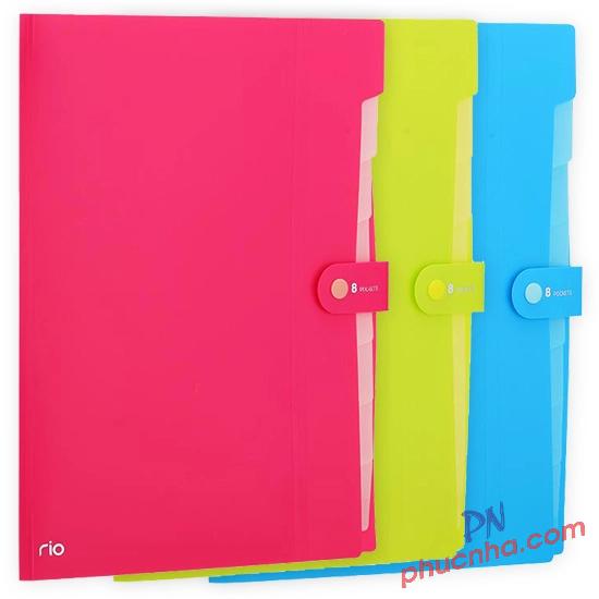 Bìa nhựa 8 ngăn A4 Deli B40102