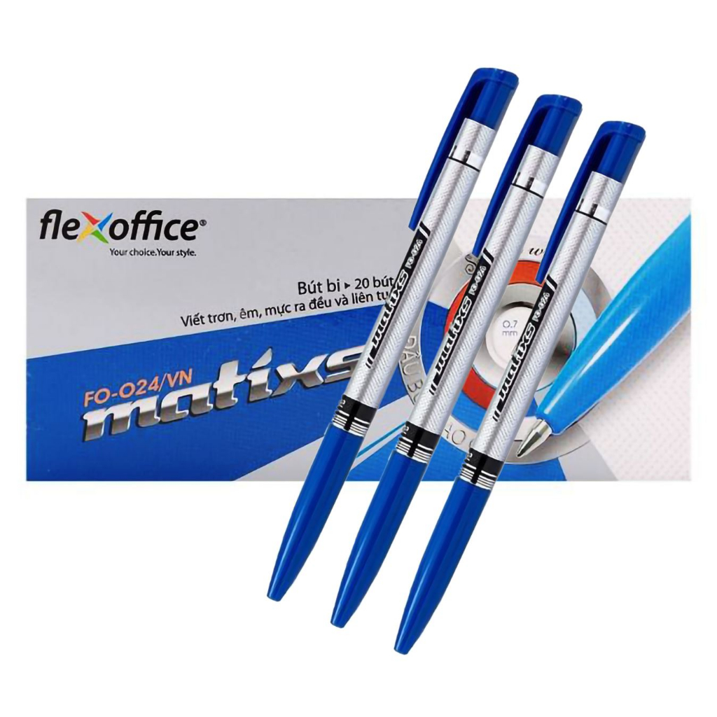 Bút bi Thiên Long FO-024/VN 0.7mm, mực xanh (20)