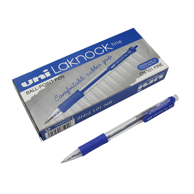 Bút bi Uniball SN-101 Laknock fine, 0.7mm, xanh (12)