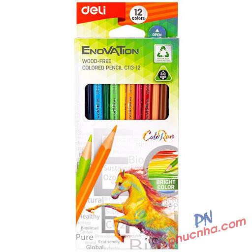 Bút chì màu vỏ nhựa Deli C113 12 màu/ 24 màu