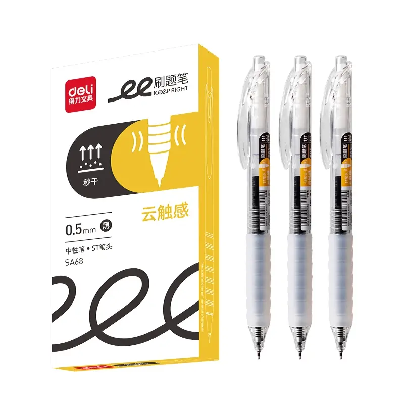 Bút gel bấm Deli G68, SA68 0.5mm (12)