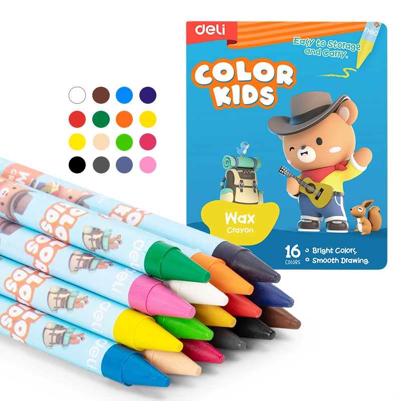 Bút sáp màu Deli C225 hộp giấy gấp