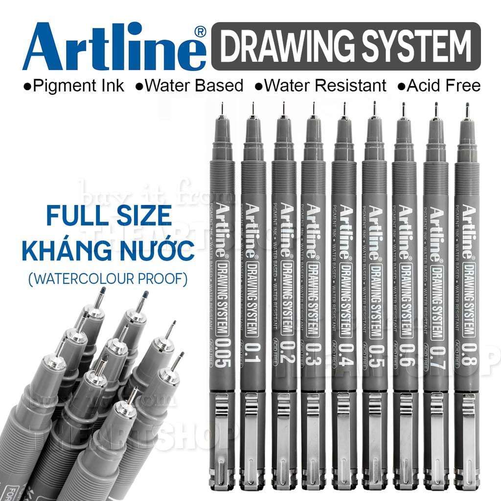 Bút vẽ kỹ thuật Artline mực đen (12)