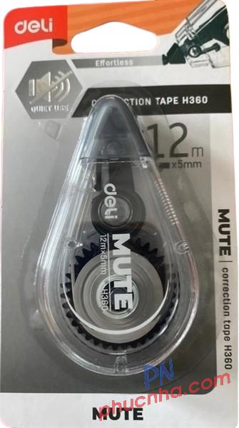 Bút xóa kéo Deli H360 12m x 5mm không tiếng (12)