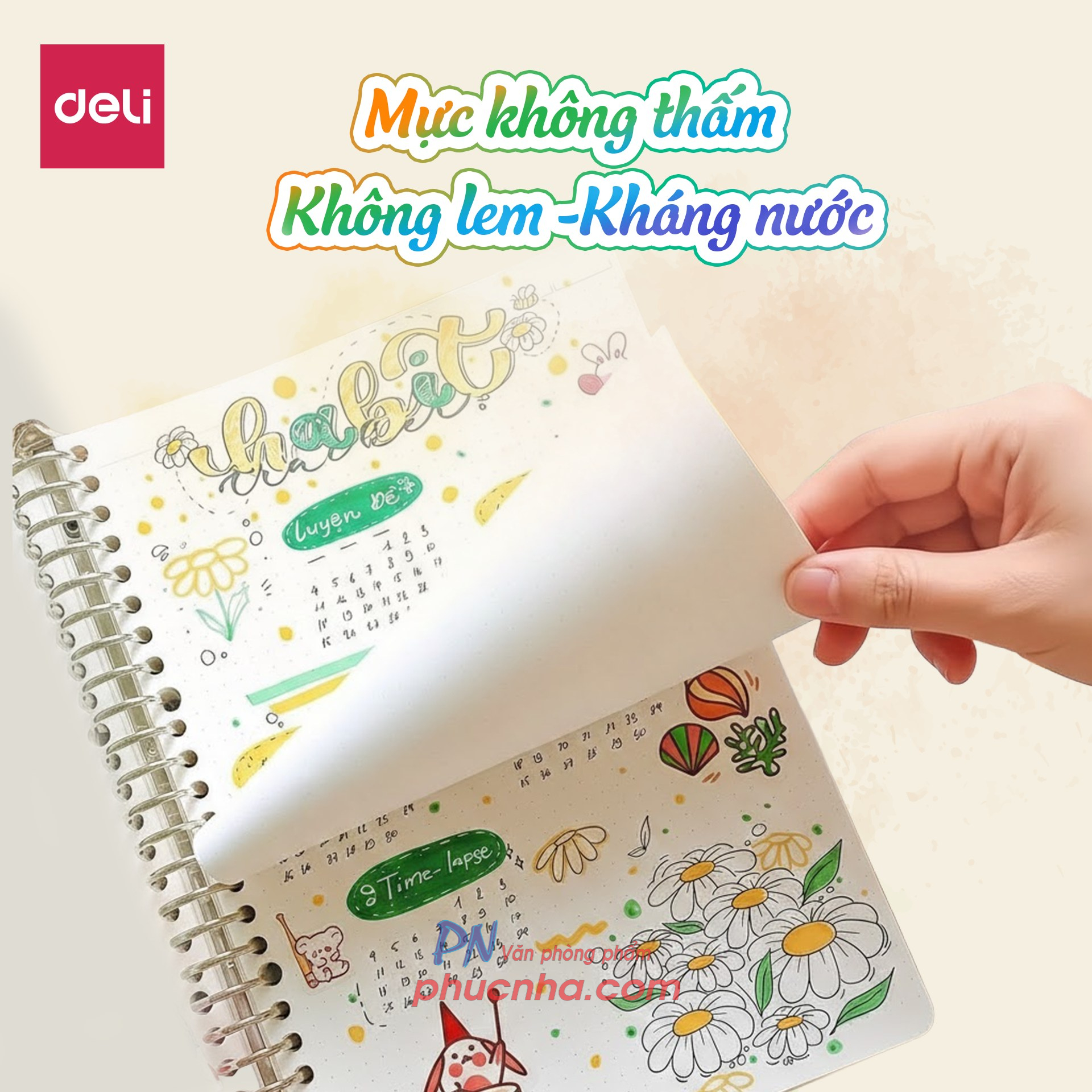 Bút lông màu marker acrylic Deli C199 1 đầu brush mực lỏng - 12 màu/ 24 màu/ 36 màu/ 48 màu