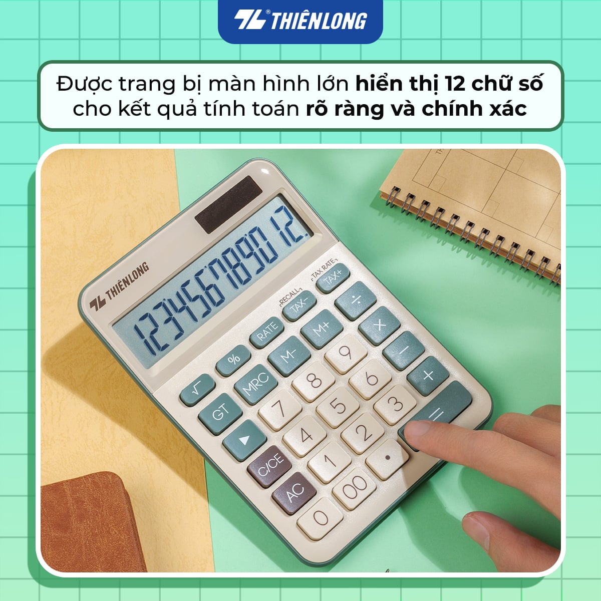 Máy tính Thiên Long Flexio CAL-010 12 số để bàn