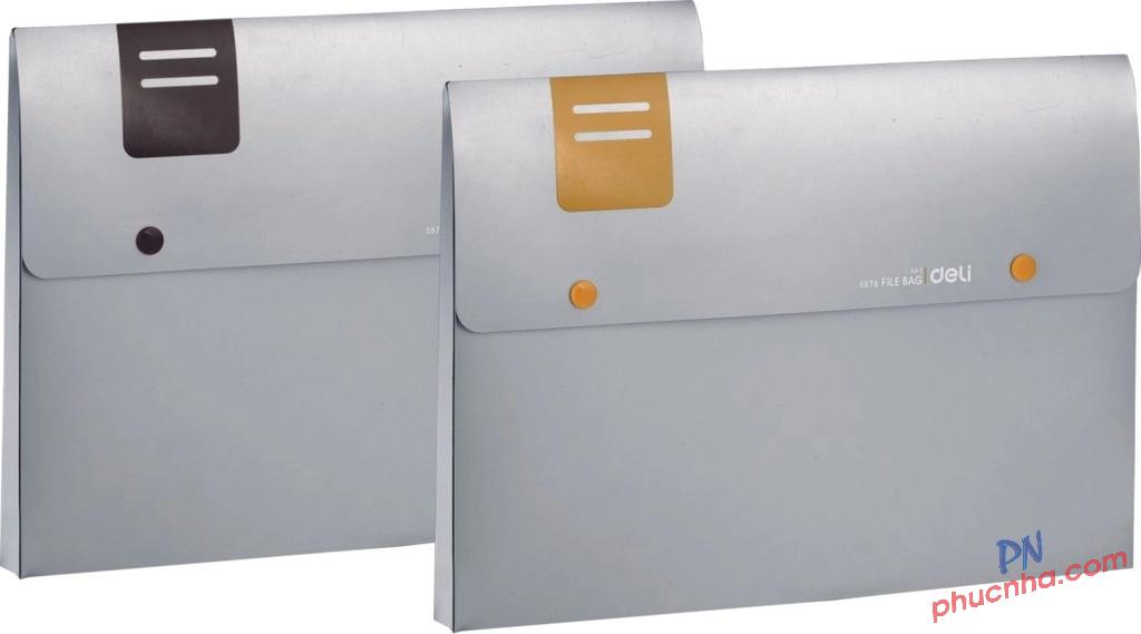 Cặp hồ sơ 2 nút 1 ngăn A4 Deli 5576 đáy xếp 3cm