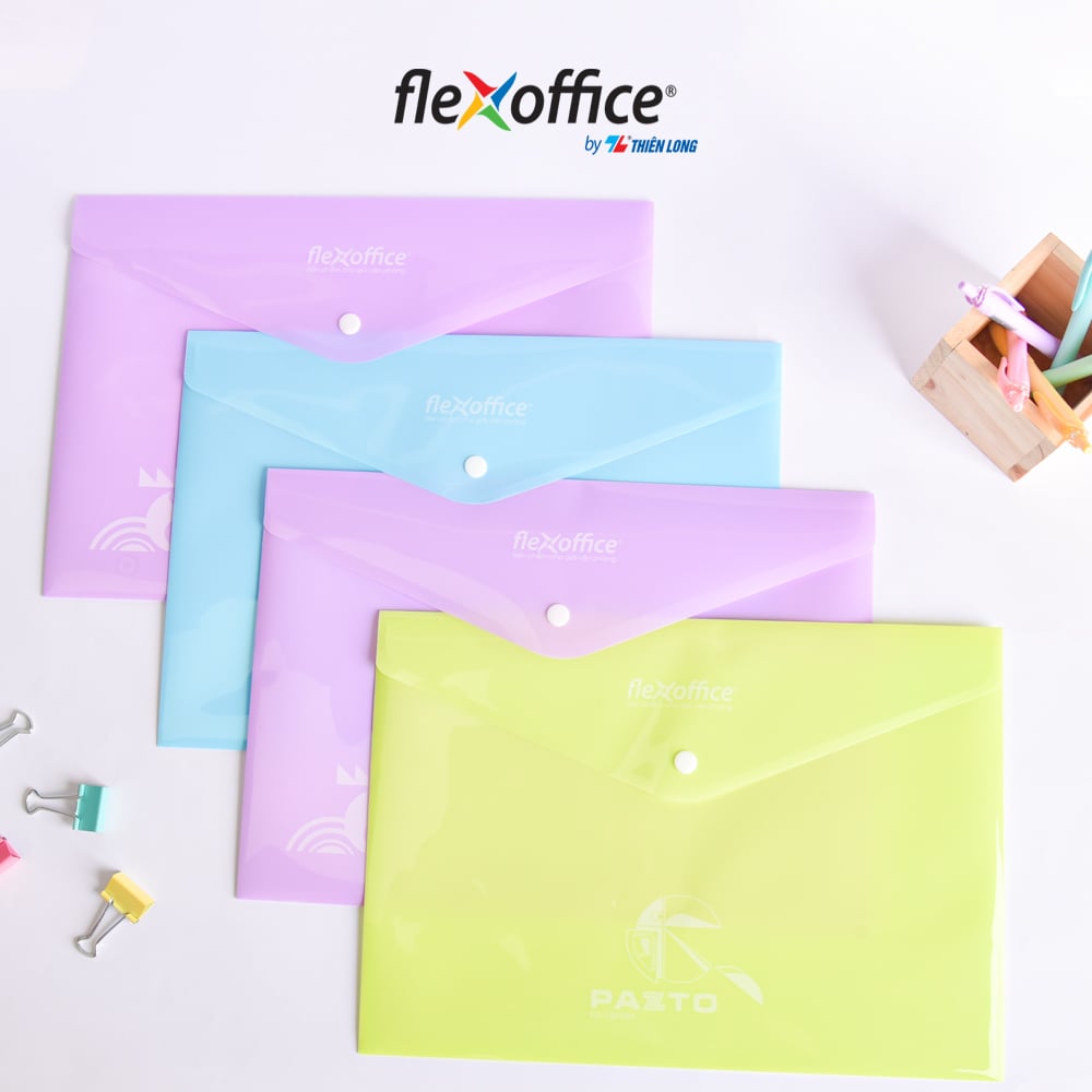 Bìa nút Thiên Long A4 màu Flexoffice Pazto FO-CBF009 màu ngẫu nhiên (10)