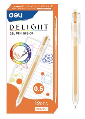 Bút gel bấm nhiều màu delight Deli G118 0.5mm (12)