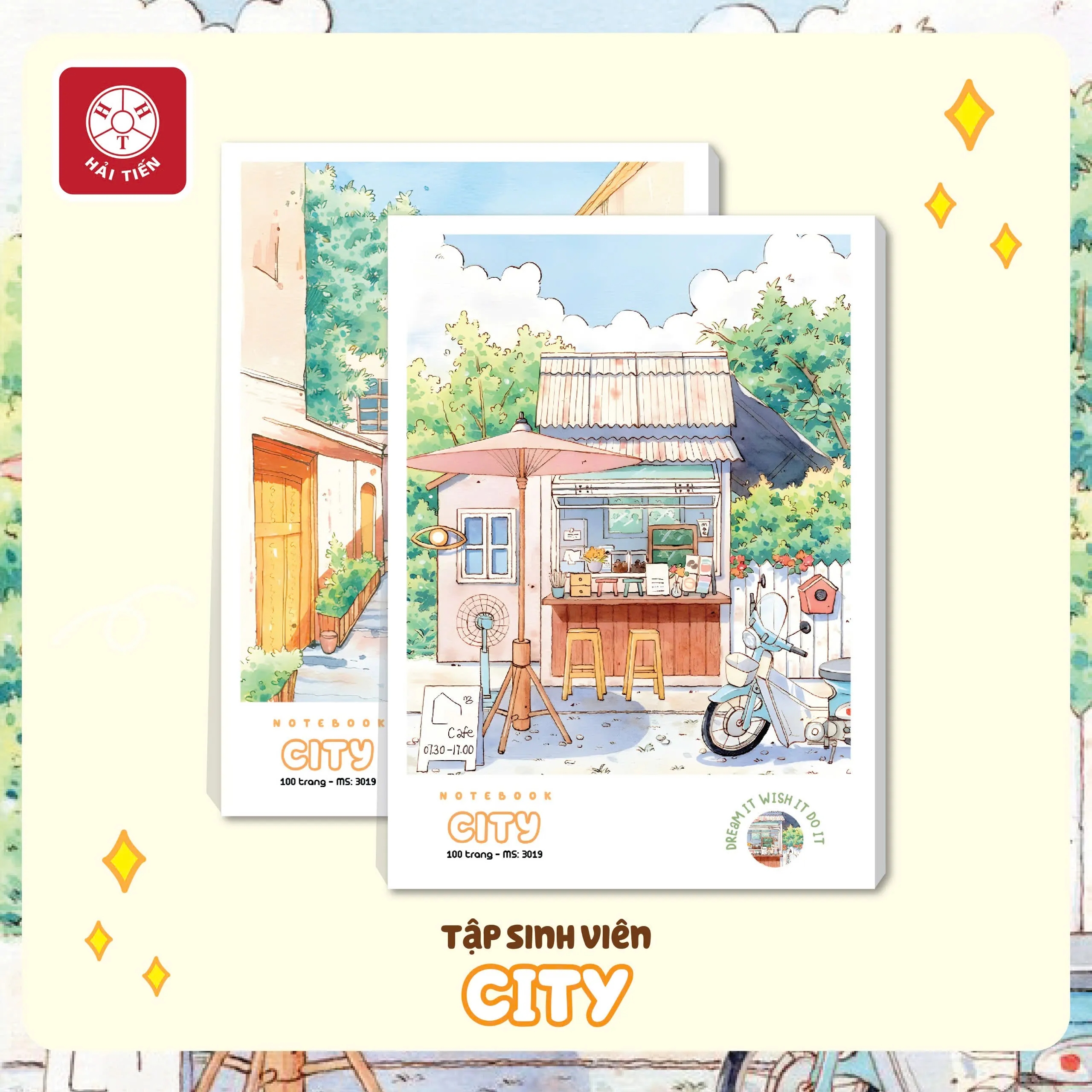Tập Hải Tiến CITY 3026 200 trang sinh viên B5 60gsm 4 ly ngang (5/70)