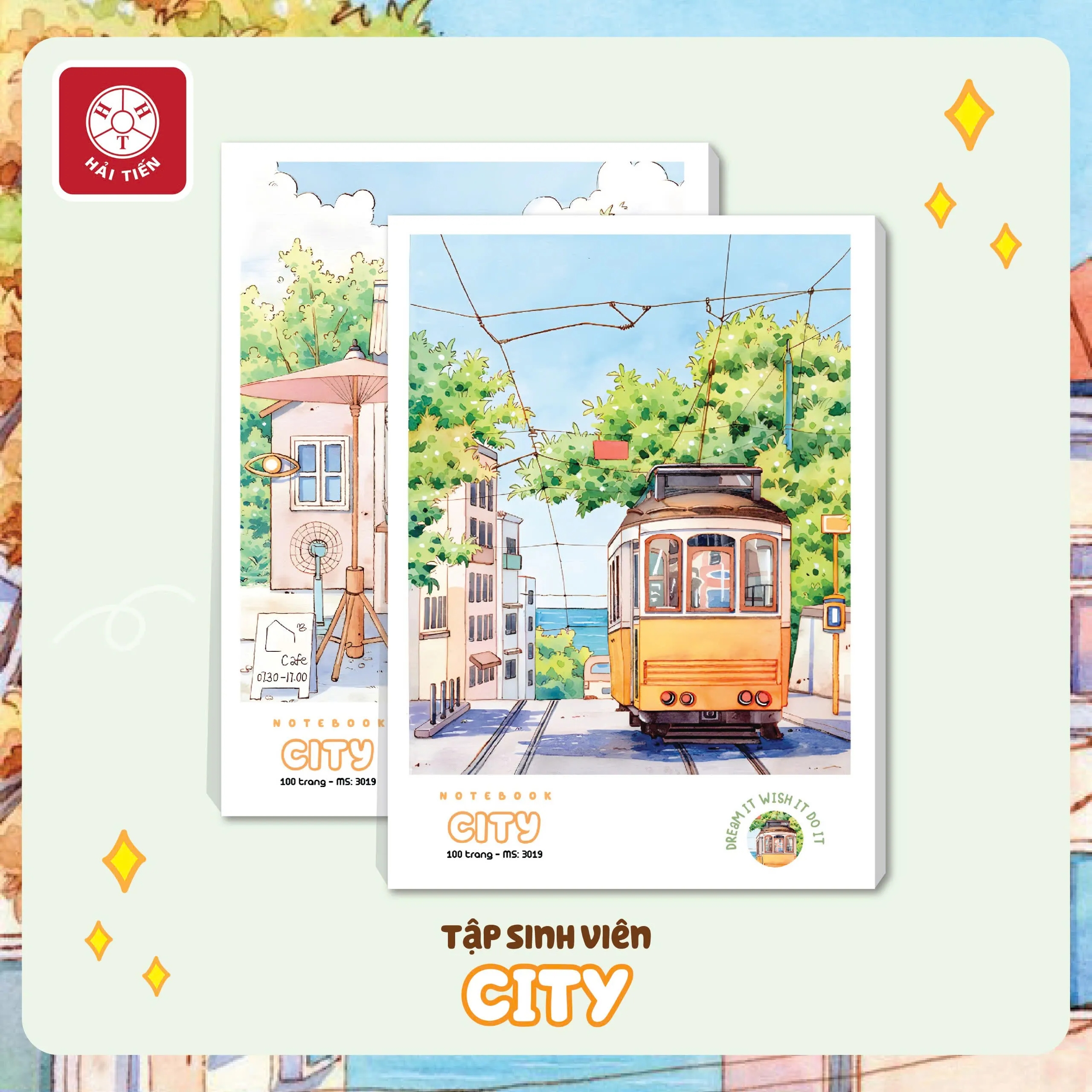 Tập Hải Tiến CITY 3026 200 trang sinh viên B5 60gsm 4 ly ngang (5/70)