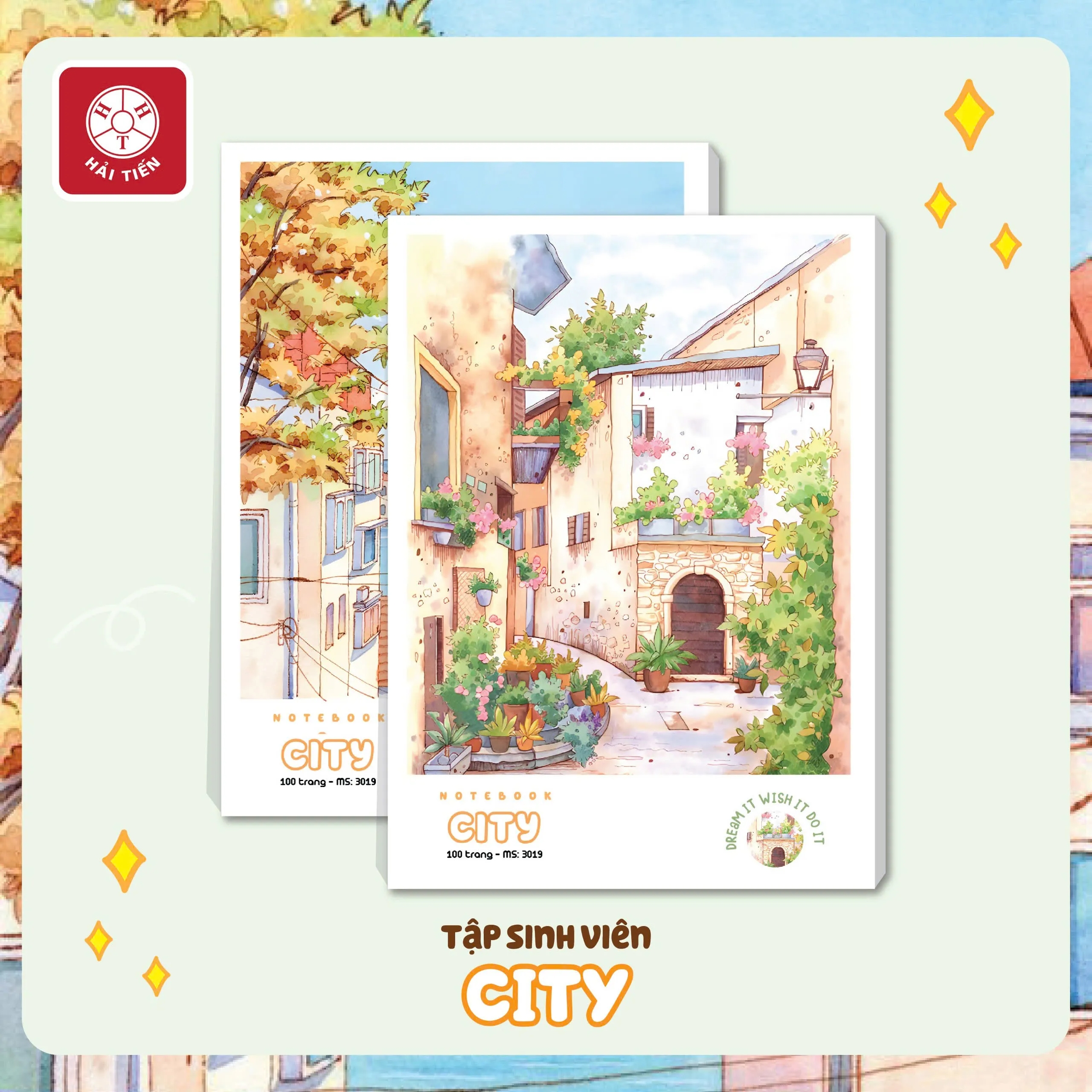 Tập Hải Tiến CITY 3026 200 trang sinh viên B5 60gsm 4 ly ngang (5/70)